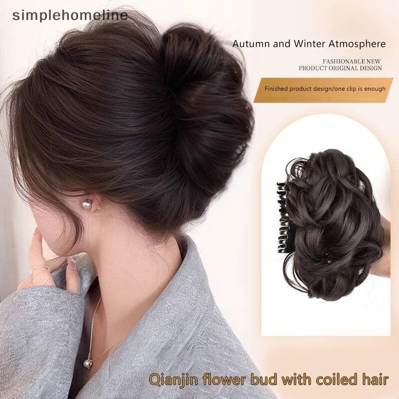 [simplehomeline] ผู้หญิงสังเคราะห์ผม Bun Bud วิกผมกระเป๋า Claw คลิปเพื่อเพิ่มผม Pony Tail ชิ้นผมทุกวัน Party เครื่องมือจัดแต่งทรงผมเหมือนจริงสต็อกใหม่