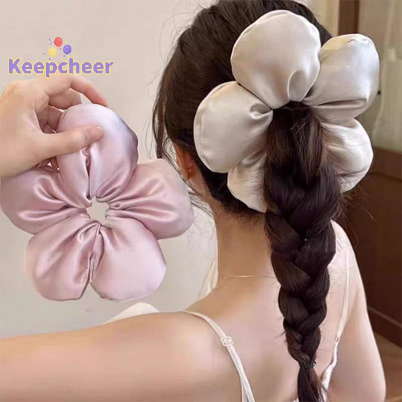[Keepcheer] เกาหลีสร้างสรรค์ดอกไม้โอ้อวด Scrunchie Headdress ผู้หญิงสาวอินเทรนด์ยางรัดผมยืดหยุ่นวันหยุดเครื่องประดับผม [ใหม่]