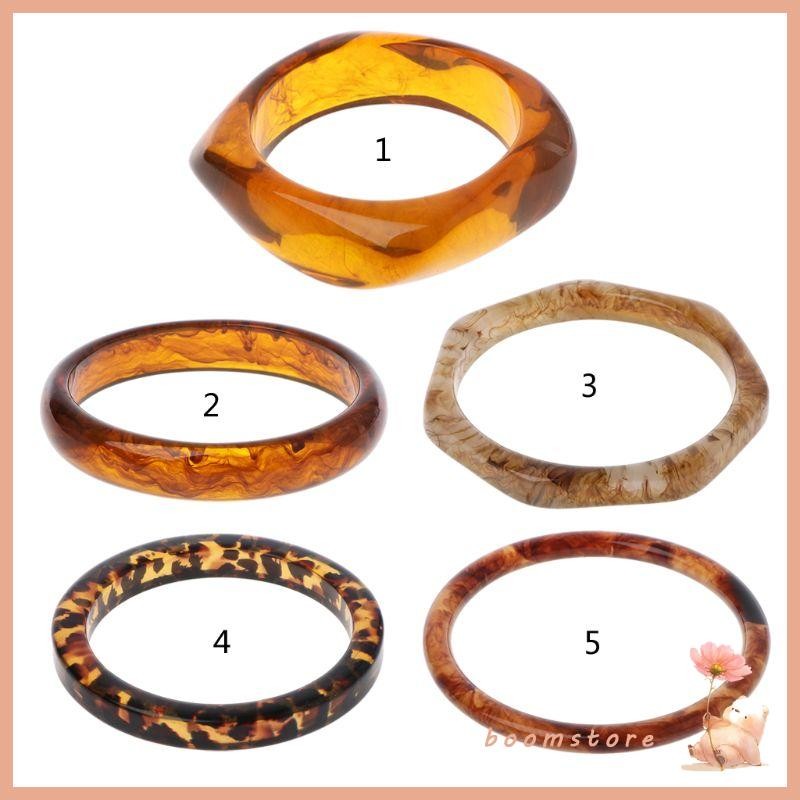 Tortoiseshell Acrylic Bracelet Resin Brown Leopard Mottled Bangle Women Jewelry