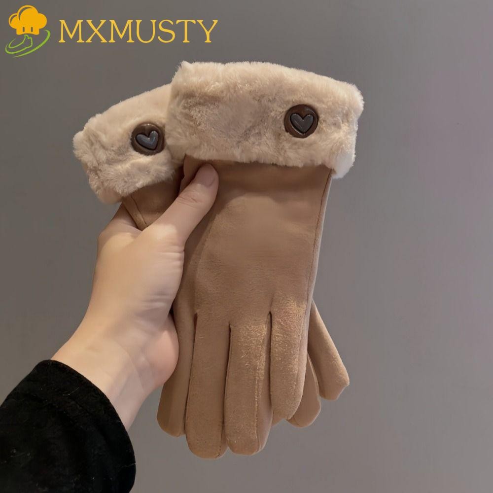 Mxmusty ถุงมือแยกนิ้ว,หนาให้อบอุ่นถุงมือขี่อุ่น,หน้าจอสัมผัสกันลมหรูหรานุ่มถุงมือความร้อนฤดูหนาวฤดูใบไม้ร่วงฤดูห