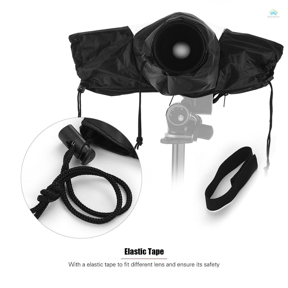 ฝาครอบกล้องมาตรฐานกันน้ํา Rain Cover Sleeve Protector เสื้อกันฝนสําหรับกล้อง Canon DSLR สีดํา