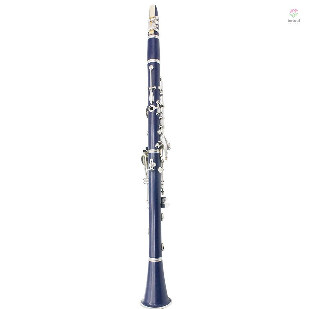 Clarinet ABS 17 คีย์ bB แบน Soprano กล้องส่องทางไกล Clarinet พร้อมผ้าทําความสะอาดถุงมือ 10 Reeds ไขควง Reed Case Woodwind เครื่องมือ