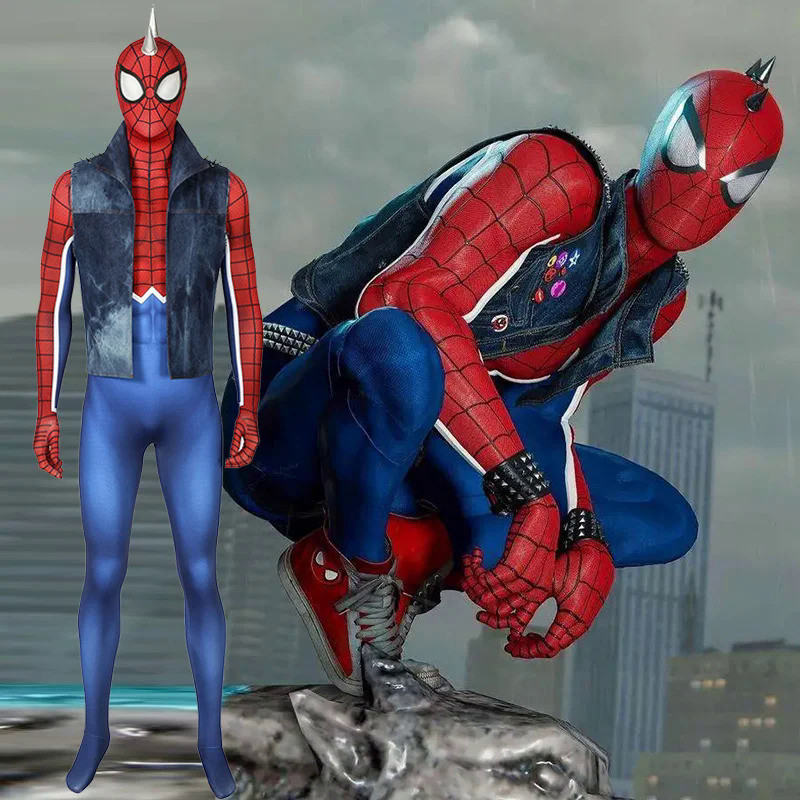 SPIDER-MAN PS4 PUNK ROCK Cosplay SPIDERMAN Boys Costume 3D Printed Spandex Zentai Suits Venom Spider