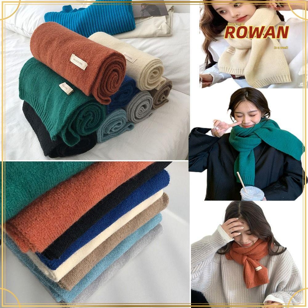 Rowans ความร้อนคออุ่น, แฟชั่นกันลมถักผ้าพันคอขนสัตว์, คู่คออบอุ่นปก Snap Fastener Bib หนาผ้าพันคอฤดูหนาวฤดูใบไม้ร่วงฤดูหนาว