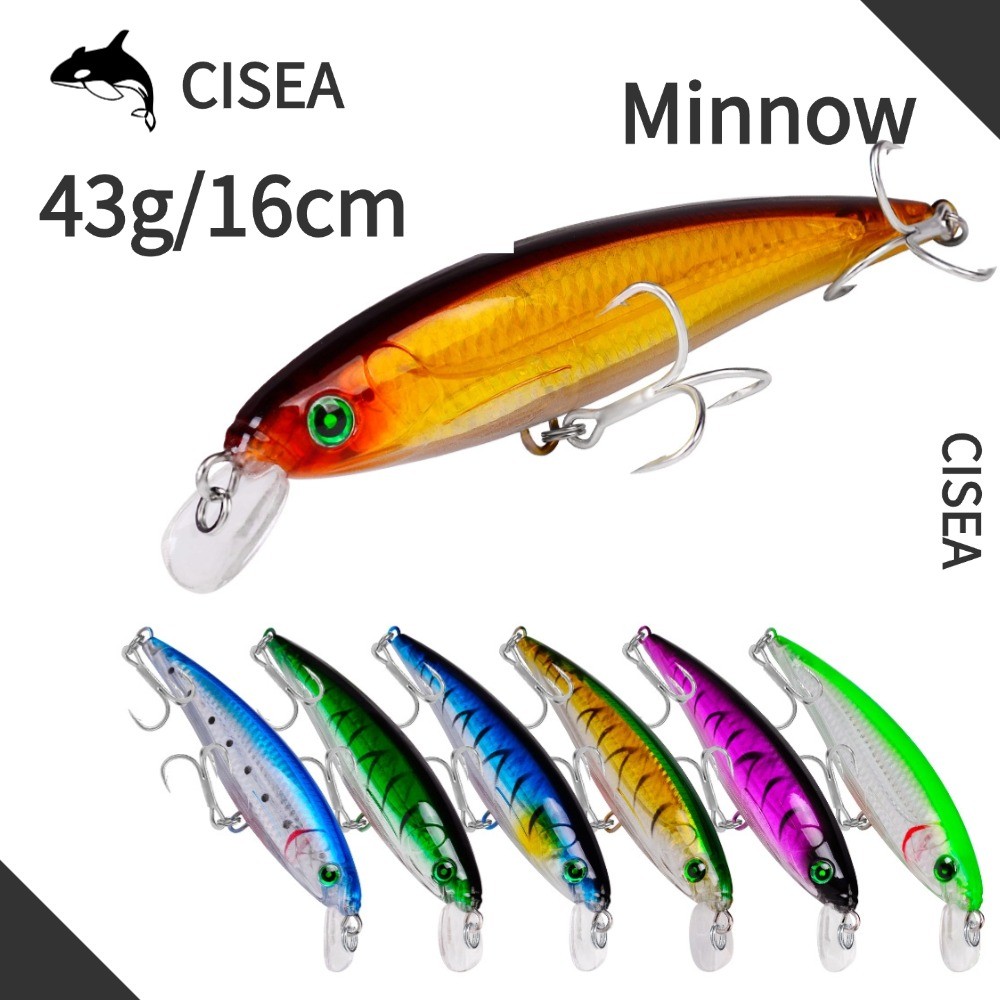 CISEA F16 minnow 16cm 43g เหยื่อจิ๊ก เหยื่อยาง ปลา เหยื่อ lure mino