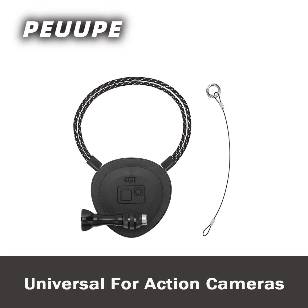 กล้องกีฬาวงเล็บคอแม่เหล็กสําหรับ DJI Action 5pro วงเล็บคอกล้องพร้อมแม่เหล็กดูดและเสถียรภาพที่แข็งแกร่งเข้ากันได้กับ GO3S/Action 5pro Quick R