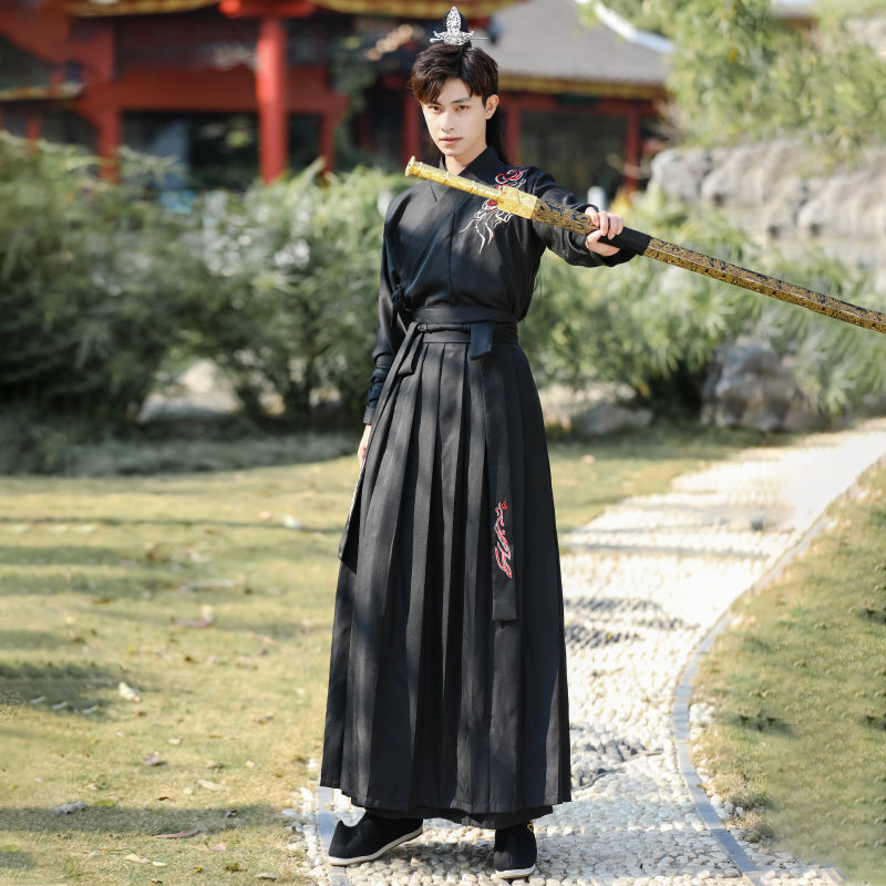 [คลังสินค้าพร้อม] ผู้ชายและผู้หญิง Hanfu อัศวินนักวิชาการ ชุดเสื้อผ้าสำหรับการแสดงละครย้อนยุค D - รูปที่ 5