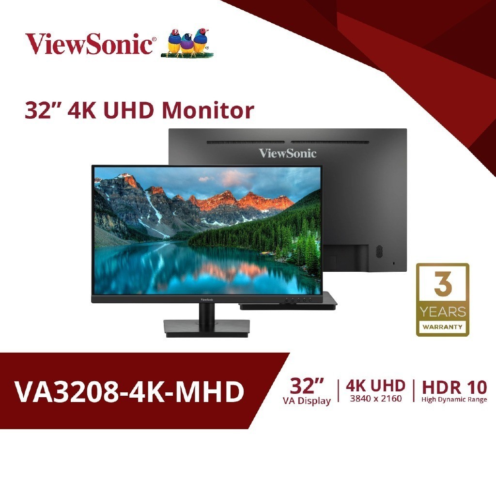 Viewsonic VA3208-4K-MHD 32” 4K UHD VA Monitor with Built-in speakers (จอมอนิเตอร์) ประกันศูนย์ 3 ปี