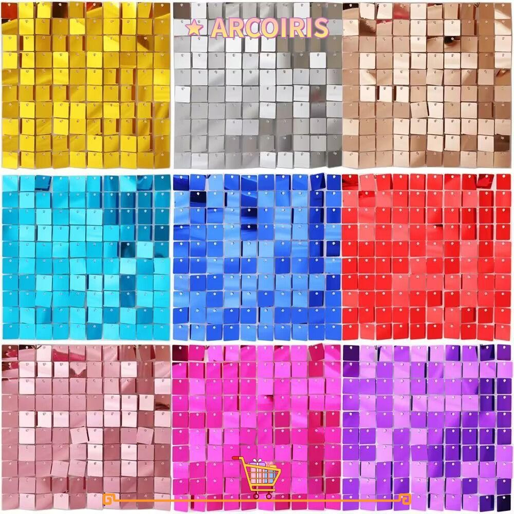 Arcoiris เลื่อมแผงตกแต่งผนัง, วันเกิดตกแต่ง Baby Shower เลื่อมฉากหลัง, Glitter Square งานแต่งงาน