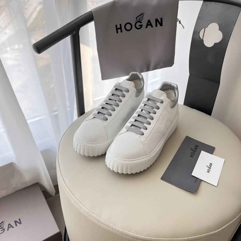 Hogan Color-Blocking รองเท้าผ้าใบรองเท้าลําลองรองเท้าสีขาว