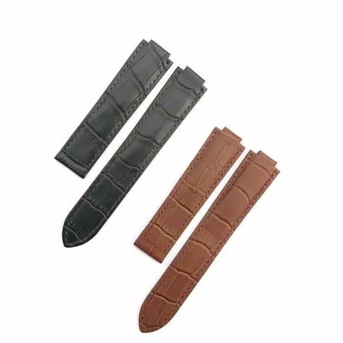 20MM LEATHER WATCH STRAP 20MM BALLON LEATHER WATCH STRAP - สีดํา