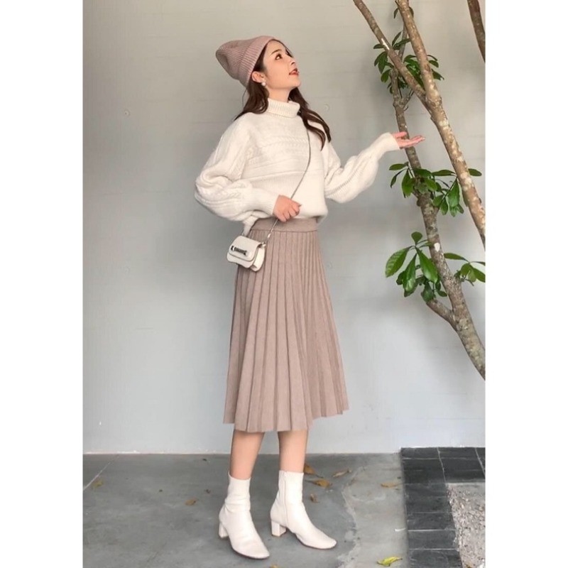 กระโปรงจีบหนาครึ่งกระโปรงเด็กฤดูใบไม้ร่วงฤดูหนาวกลางความยาว ก-เส้น สวิงขนาดใหญ่เอวสูงชุดยาว - รูปที่ 6