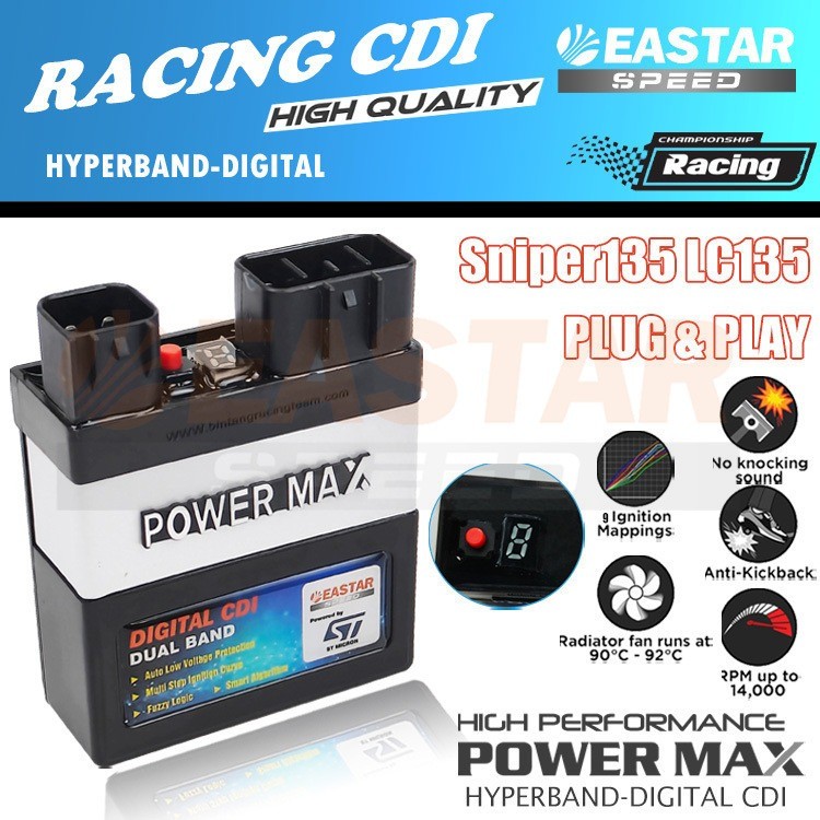 9 ระดับ กล่องCDI เดิม กล่องไฟเดิม (แท้) กล่องไฟอัจฉริยะ CDI sniper135 MX135 mio soulty Racing CDI 100% เล่นและปลั๊กใหม่เอี่ยม