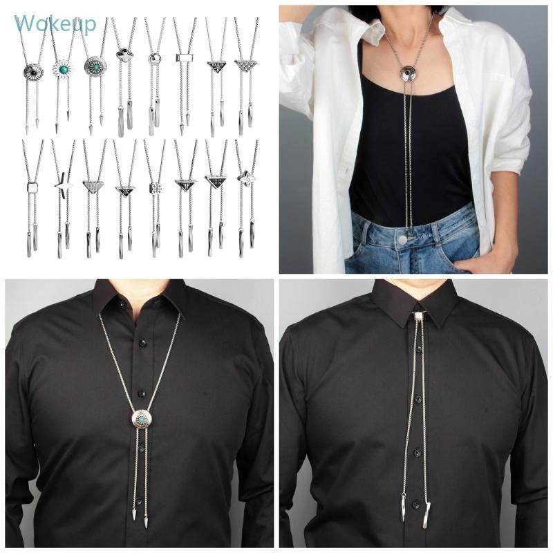 Wake อัญมณีที่มีสีสันหัวเข็มขัด Bolo Tie สําหรับผู้ชายผู้หญิง Bridegroom สร้อยคองานแต่งงาน Western คาวบอยเนคไท Bolo Tie สําหรับ Sh