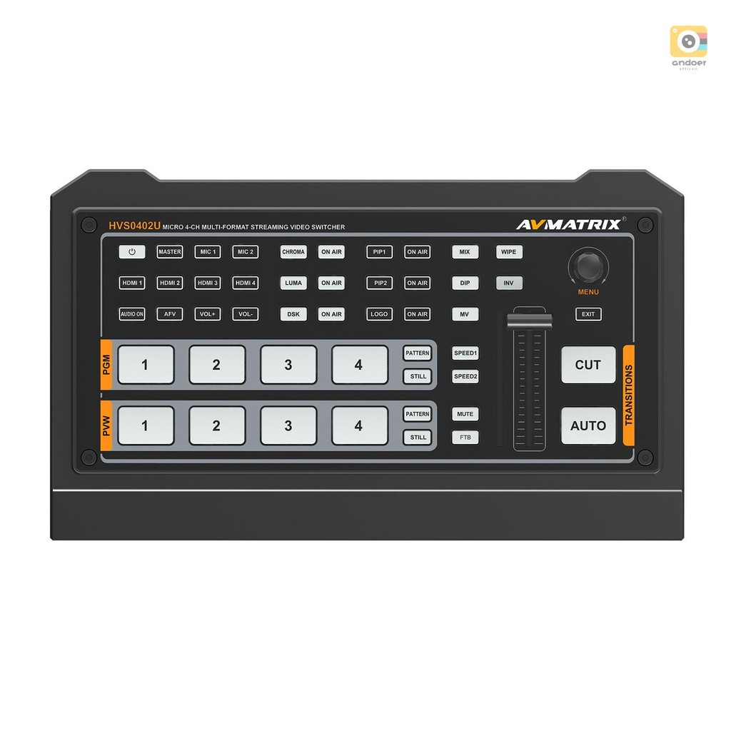 Avmatrix HVSO402U แบบพกพา Multi-format Video Switcher อินพุต HDMI 4 ช่องพร้อมเอาต์พุต HDMI USB Type-
