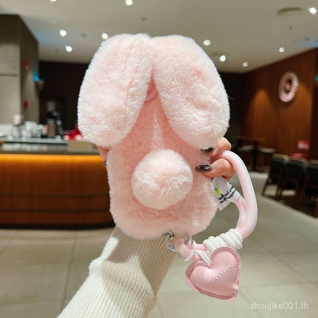 เคสมือถือตุ๊กตา14กระต่ายน่ารักหูใหญ่12เหมาะสำหรับใช้/13สไตล์ INS มูลค่าสูง iphone16promax กระต่าย1euz