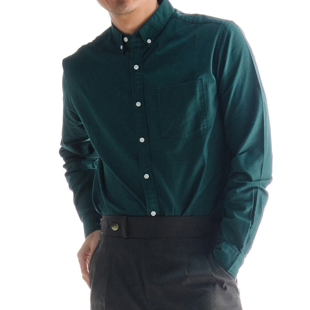 era-won เสื้อเชิ้ต คอปก แขนยาว Oxford Shirt Signature สี Emerald