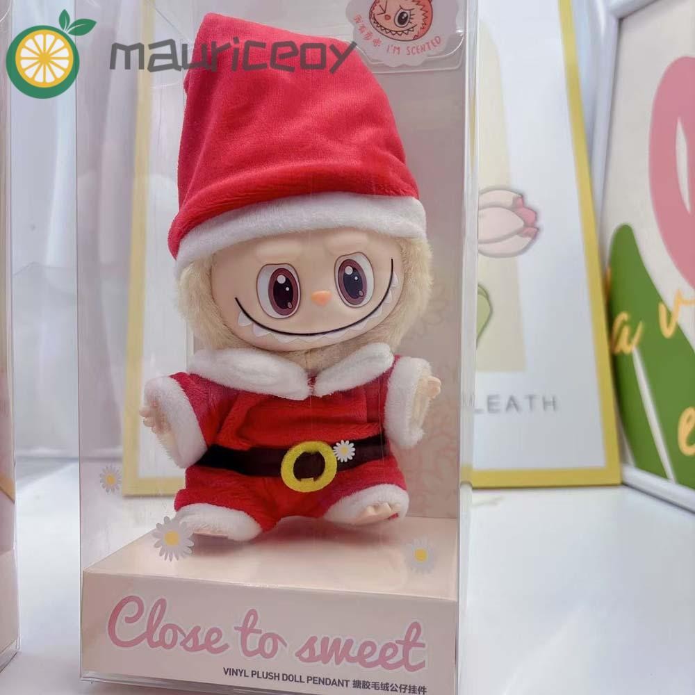 Mauriceoya Xmas Labubu Plush จี้, Pop Mart สะสมคริสต์มาส Labubu ตุ๊กตา, ของเล่นอุปกรณ์เสริมแต่งตัว Fluffy V2 Labubu Labubu ตุ๊กตาพวงกุญแจ Christmas Party