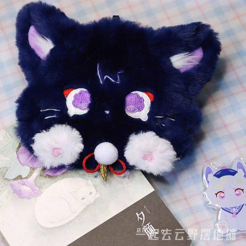 การ์ตูนแมวเกม Genshin Impact Wanderer Balladeer Kabukimono Scaramouche ตุ๊กตากระเป๋าเหรียญ Mini น่ารักการ์ตูนซิปสาวเหรียญกระเป๋าสตางค์สาย USB กระเป๋าสตางค์กุญแจของขวัญวันเกิด
