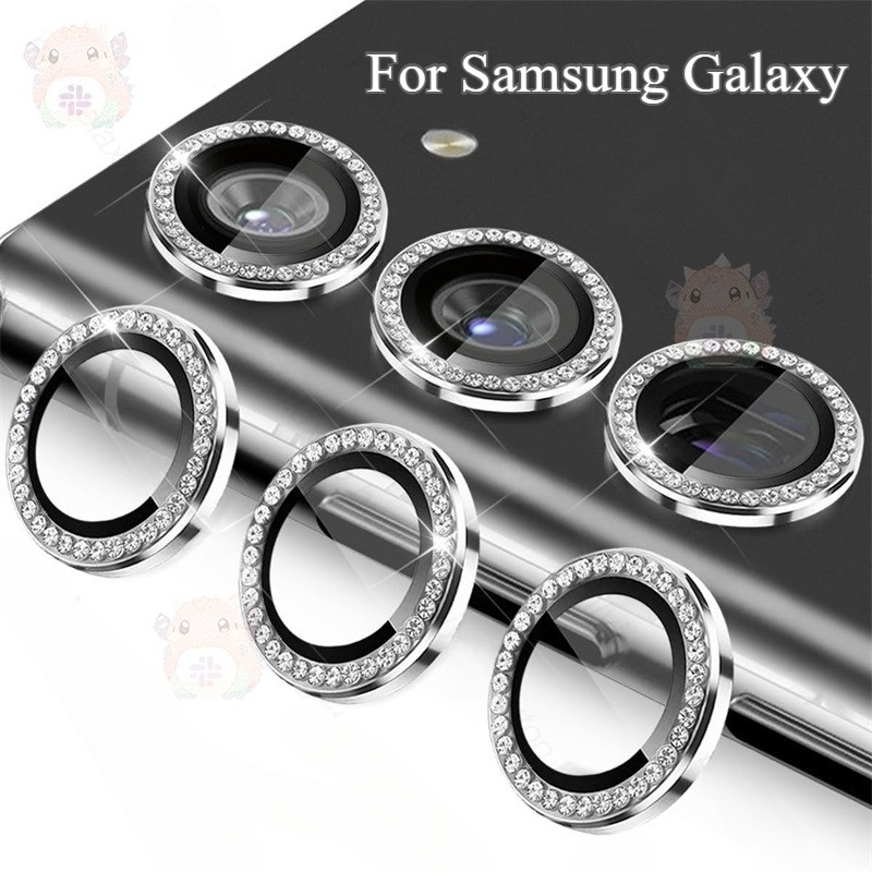 SAMSUNG สําหรับsamsung Galaxy A14 A24 A34 A15 A54 A35 A06 A16 A05 A05S A25 เพชรเลนส์HDกระจกนิรภัยป้องกันแหวน