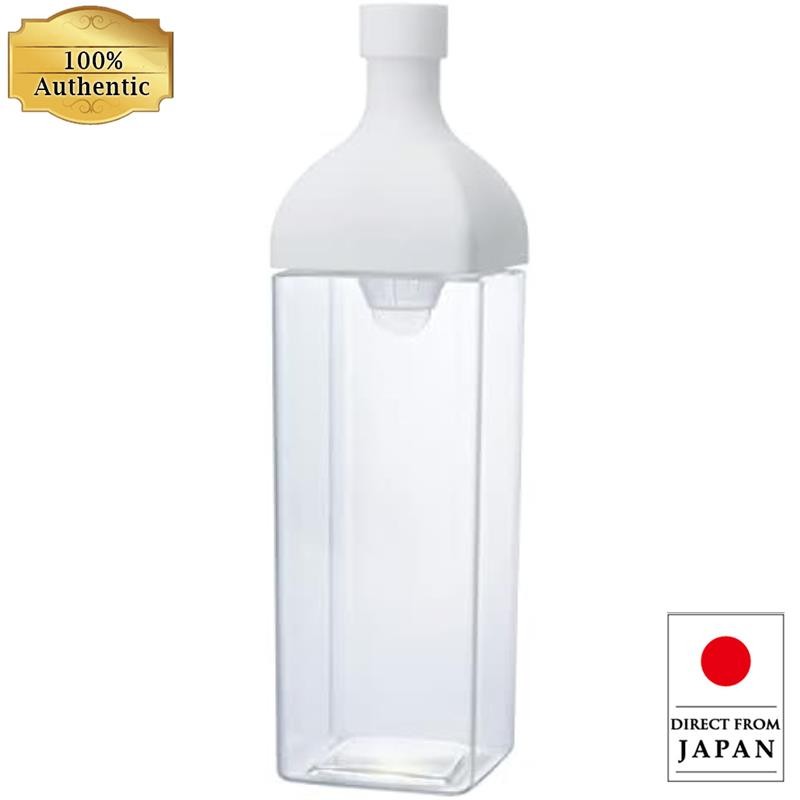 HARIO Kirk ขวด 1200ml เหยือกเรซิ่นสีขาวแนวตั้งและแนวนอนพร้อมที่กรองชา Made in Japan KAB-120-W【Direct