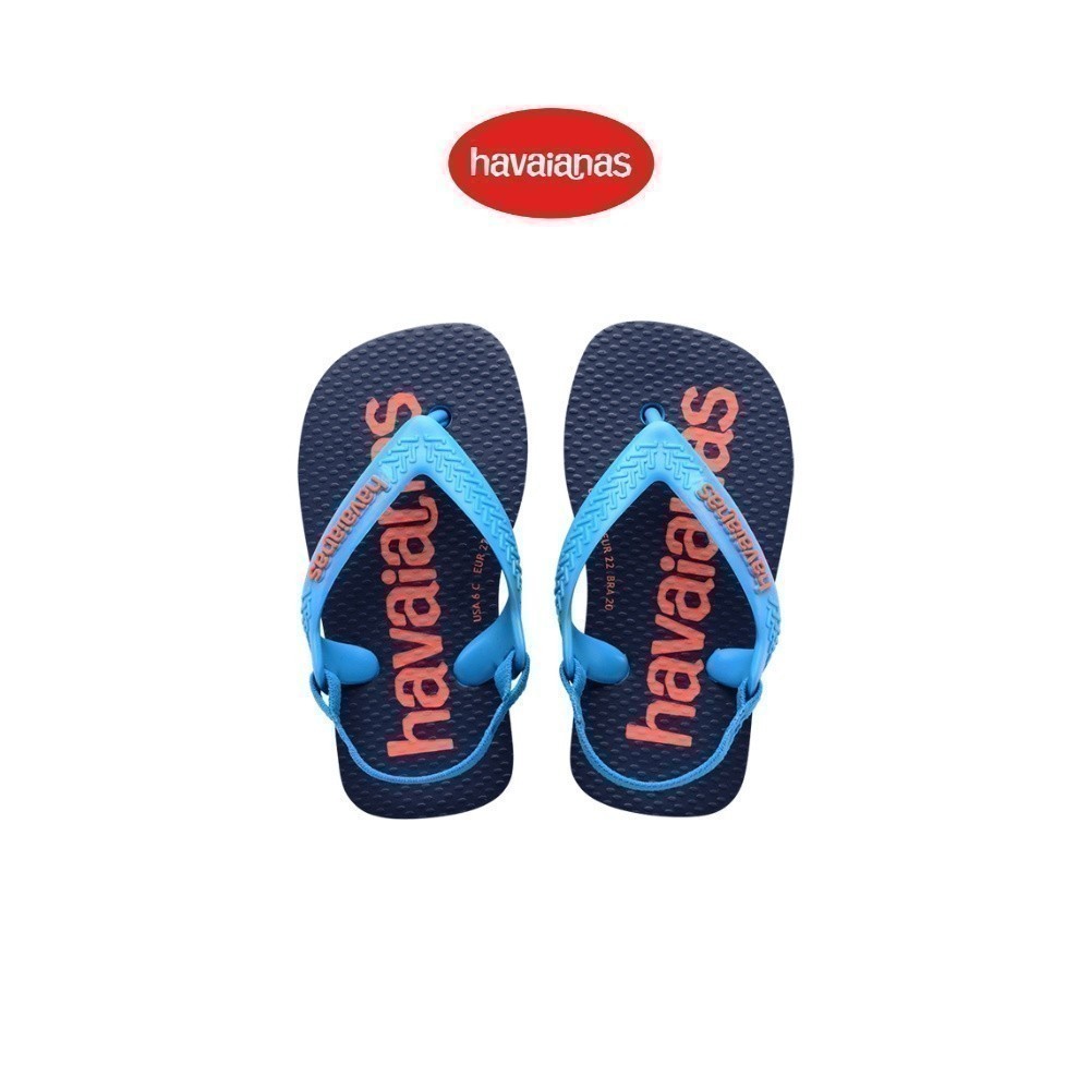 HAVAIANAS รองเท้าแตะเด็ก Baby Logomania Flip Flops BLUE 41457950212B_F3BLXX