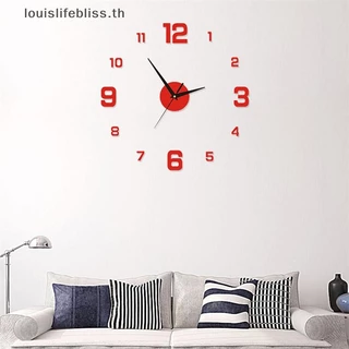 Louislifebliss นาฬิกาแขวน DIY สําหรับโฮมออฟฟิศ Frameless โมเดิร์น 3D นาฬิกาแขวนกระจกสติกเกอร์โรงแรมออกแบบตกแต่งห้องโรงเรียนใหม่
