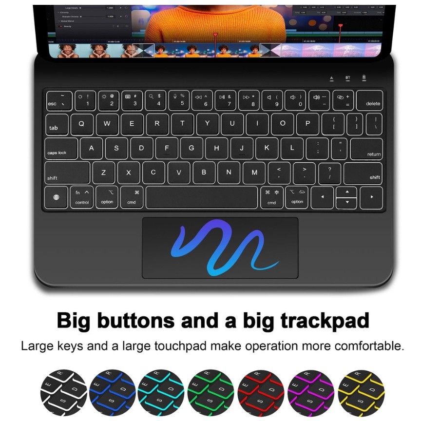 คีย์บอร์ดแม่เหล็กลอยสําหรับ iPad 11 Pro 11 10 10.9 Air M3 2025 Air5 4 12.9 2018-2022 Keyboard ไร้สายแบ็คไลท์คีย์บอร์ดเคส