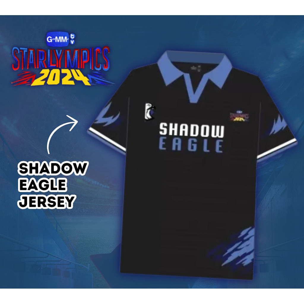Gmmtv STARLYMPICS 2024 / Shadow Eagle Jersey ดีไซน์ใหม่เสื้อโปโลสีดําคอปกแขนสั้นสบายๆกีฬาเสื้อแขนสั้นแฟชั่นลําลองด้านบน