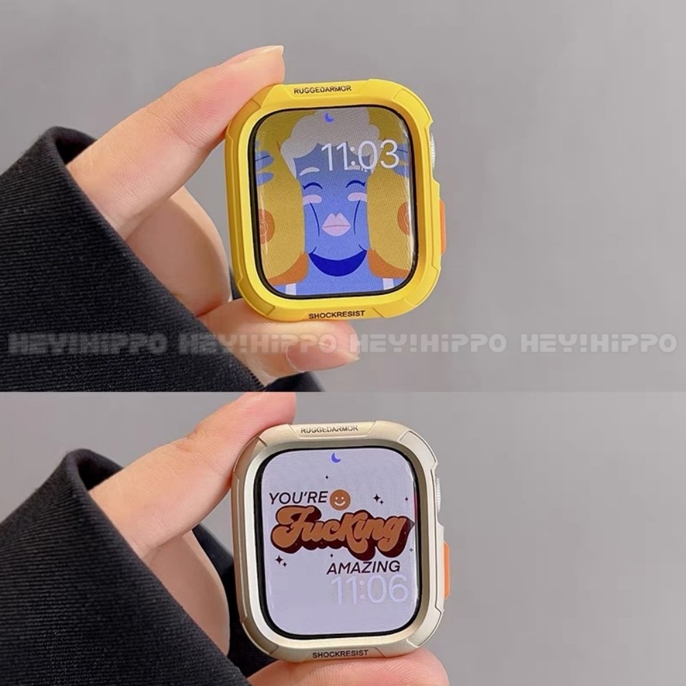 เคสป้องกันป้องกันการตกที่ได้รับการอัพเกรดเหมาะสําหรับสมาร์ทวอทช์ซีรีส์ 10/9/8/7/6/5/SE/4/3 เคสนิ่มเนื้อฝ้าเหมาะสําหรับ iwatch49/46/45/44/42/41/40/38 มม.