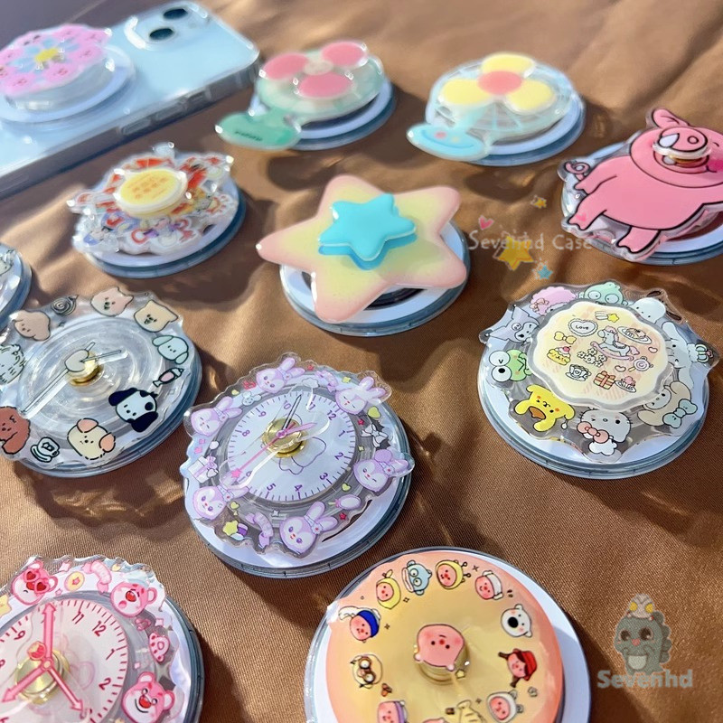 น่ารักตลกแม่เหล็กหมุนได้ผู้ถือเหมาะสําหรับ ไอโฟน กรณีแบบพกพามือถือฐานยืนสัตว์ต่างๆการ์ตูนขี้เกียจเครื่องมือวงเล็บ
