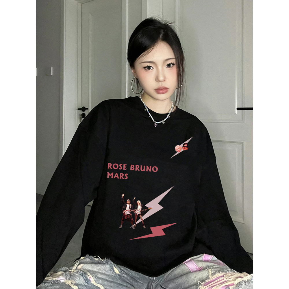 2024 new Blackpink ROSÉ & Bruno Mars《APT.》cotton unisex round neck sweatshirt เสื้อกันหนาวคอกลม ผ้าฝ