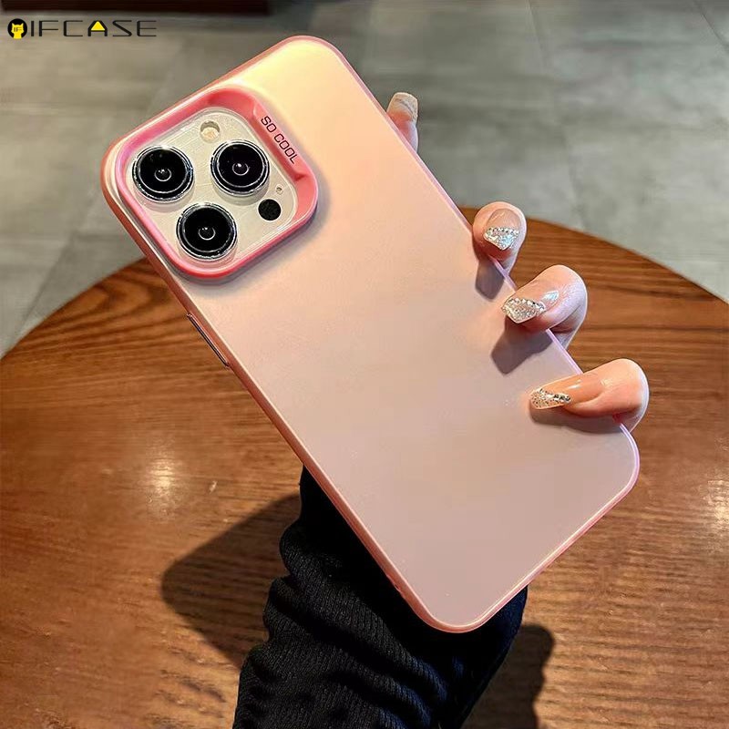 สําหรับ Samsung Galaxy M55 M35 M34 M32 M31 M30s M23 M22 M21 M21s 4G 5G เคสโทรศัพท์สีชมพูเลเซอร์เงา Shining Matte Frosted ง่ายหรูหราสีดําสีขาวเงินกรณีปกหลัง