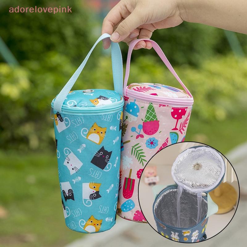 Adorelovepink แบบพกพานมชา Tote กระเป๋าเก็บรักษาความร้อนกระเป๋าถือเป็นมิตรกับสิ่งแวดล้อมกระเป๋าถือฉนวนถ้วย Tumbler ถ้วยอุปกรณ์เสริม th