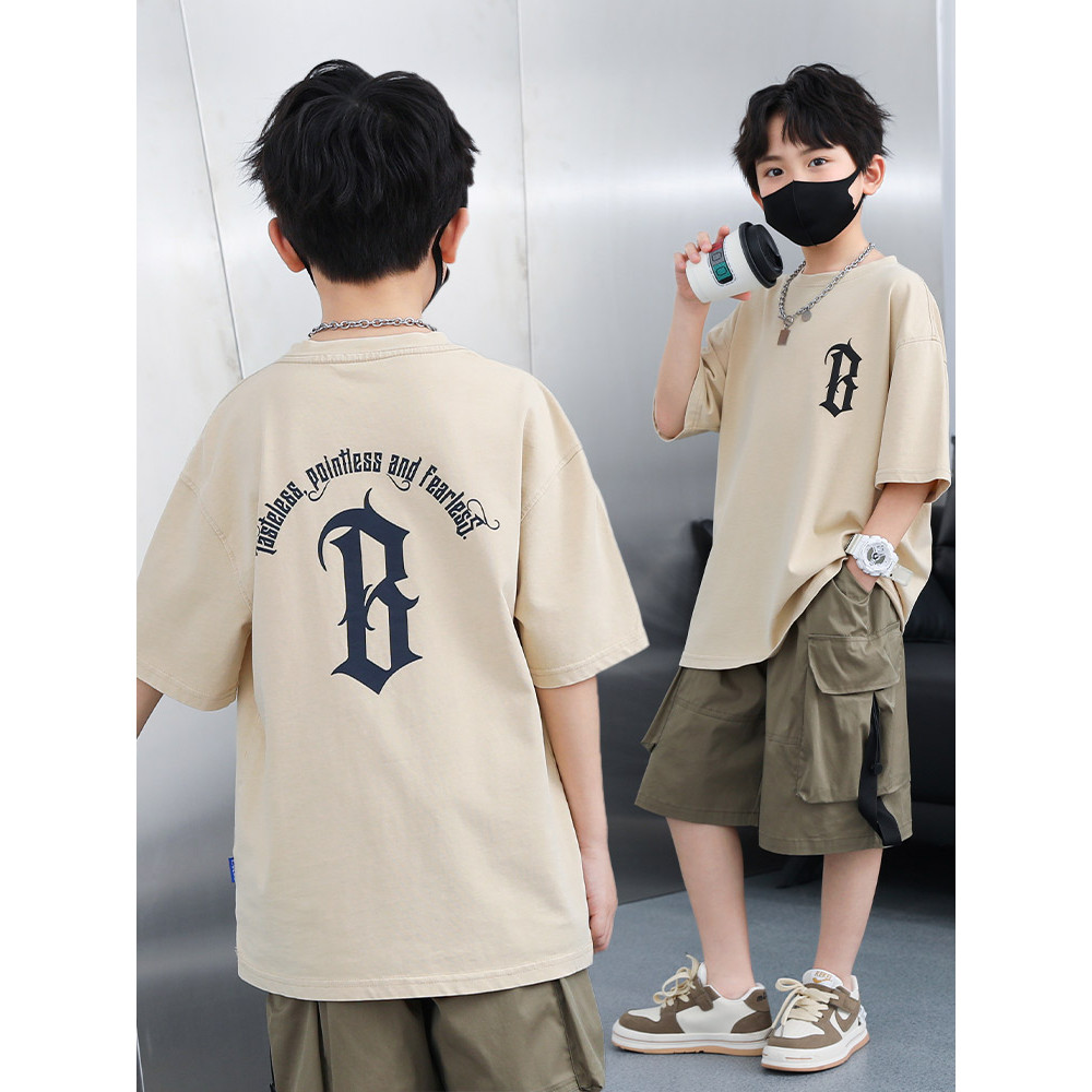 (จัดส่งตลอด 24 ชั่วโมง)เด็กผู้ชาย แขนสั้น เสื้อยืด ผ้าฝ้าย เด็ก ๆ รุ่นเกาหลี เสื้อผ้าสำหรับเด็ก