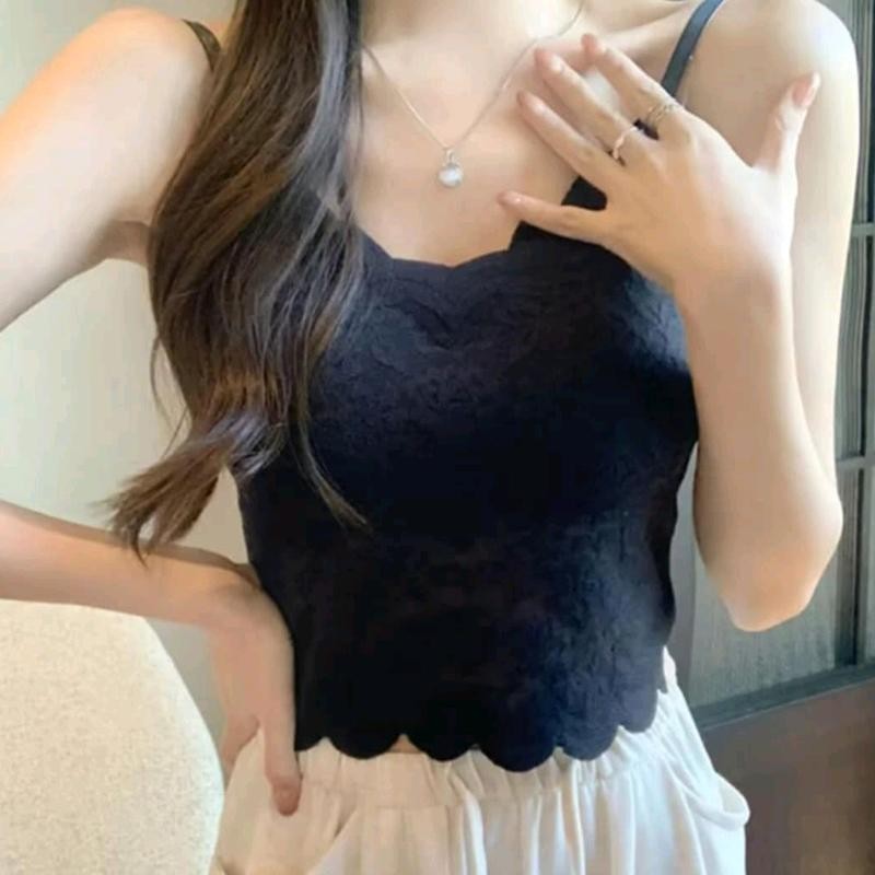 MIMI&DIDII#เสื้อด้านในบราสายเดี่ยวลูกไม้นิ่มมีฟองเรียบหรูดูเเพง 32-38#x969 Women Clothing - รูปที่ 2