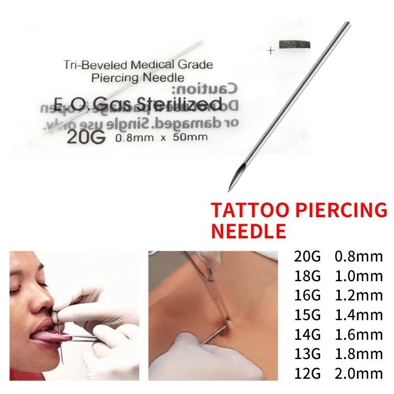 สไตล์ใหม่เข็มเจาะร่างกายแบบใช้แล้วทิ้ง 12G 13G 14G 15G 16G 18G 20G