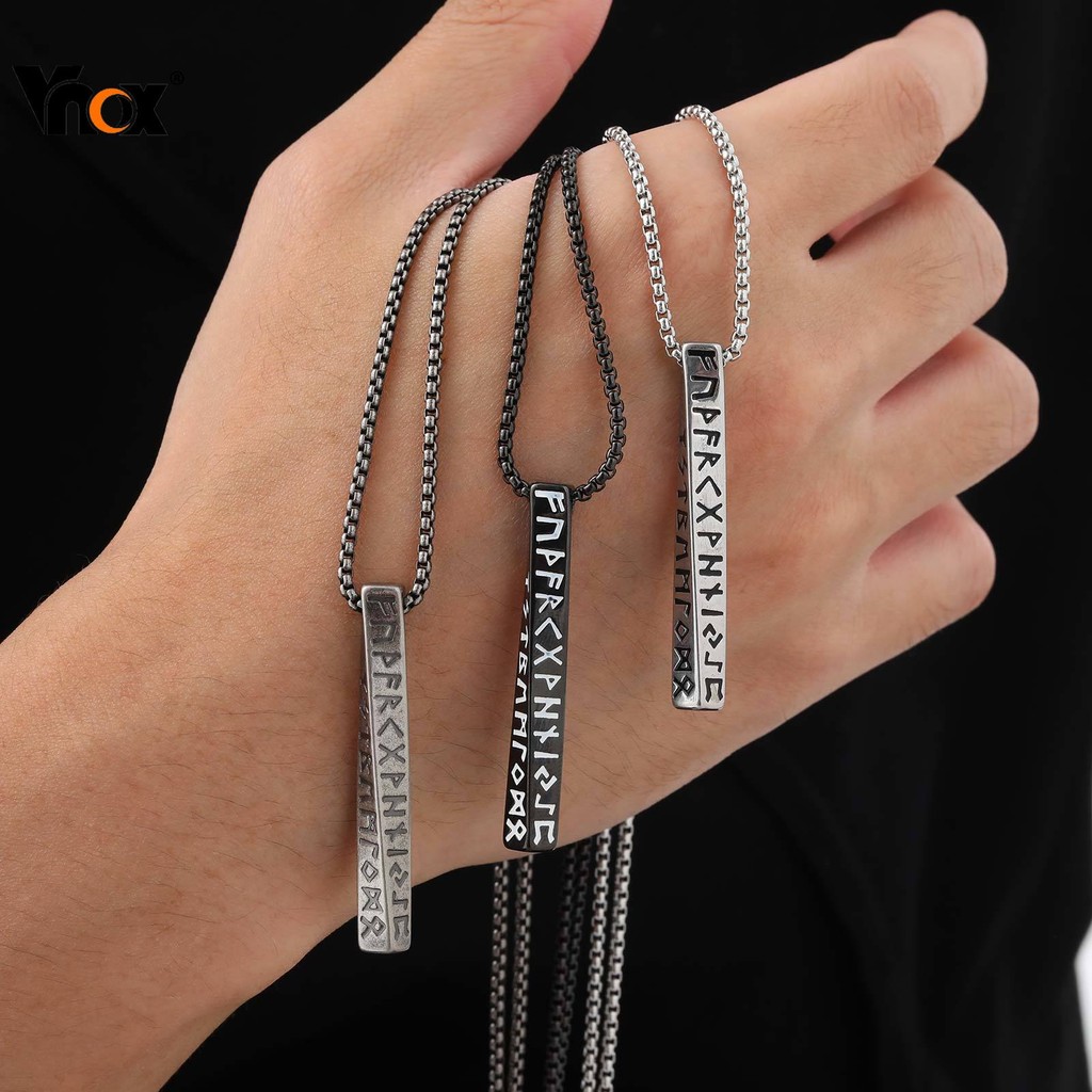 Vnox ไวกิ้ง Valknut สร้อยคอสําหรับชายสแตนเลสสไตล์ Mobius เรขาคณิต Neckchain Nose Odin ปลอกคอเครื่องประดับสําหรับชาย