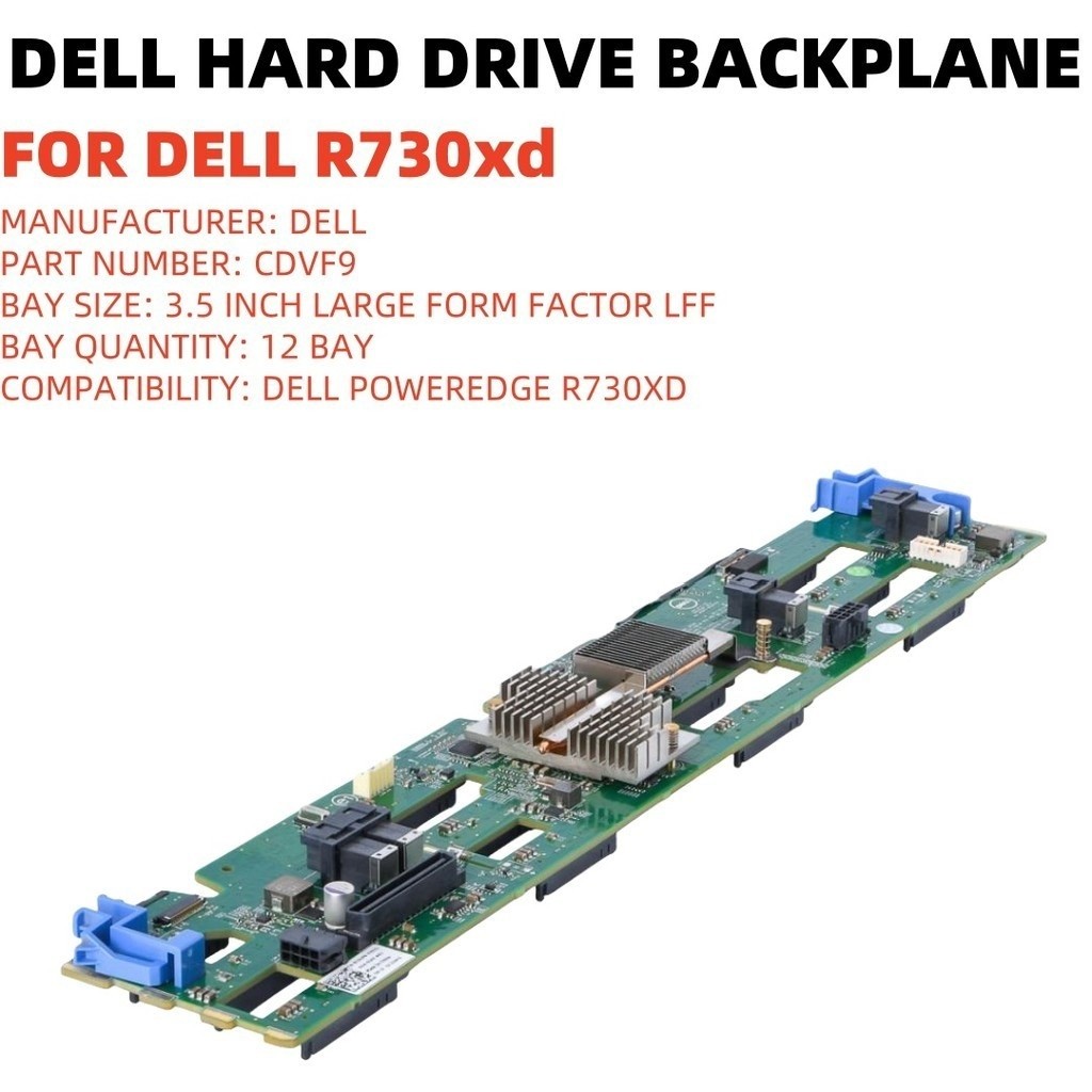 Dell PowerEdge R730XD 3.5" SAS LFF ฮาร์ดไดรฟ์ Backplane 12 พอร์ต Dell P/N: 0CDVF9 CDVF9
