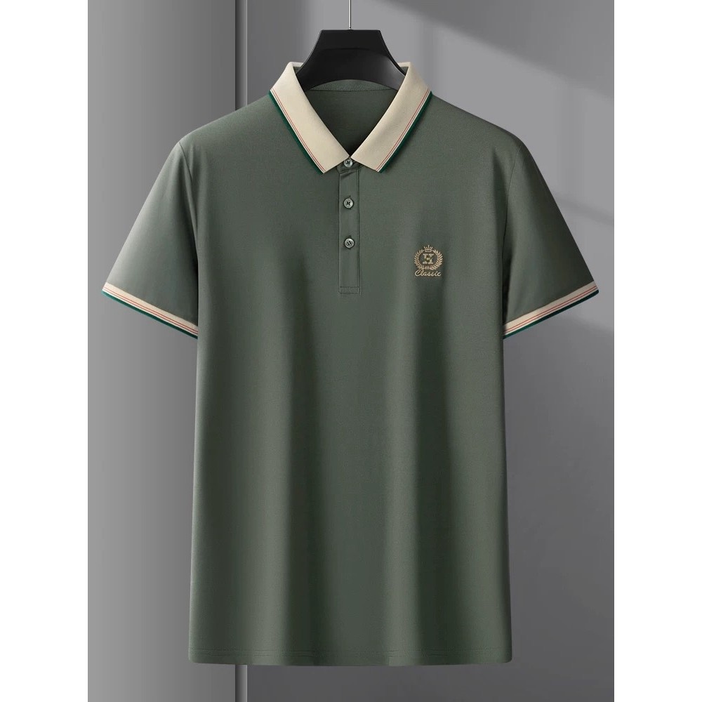 MANMAN เสื้อเชิ้ตผู้ชาย ธุรกิจ เสื้อคอปก ลำลอง แบบหลวม เย็บติดกัน แมทช์ลุคง่าย - รูปที่ 3