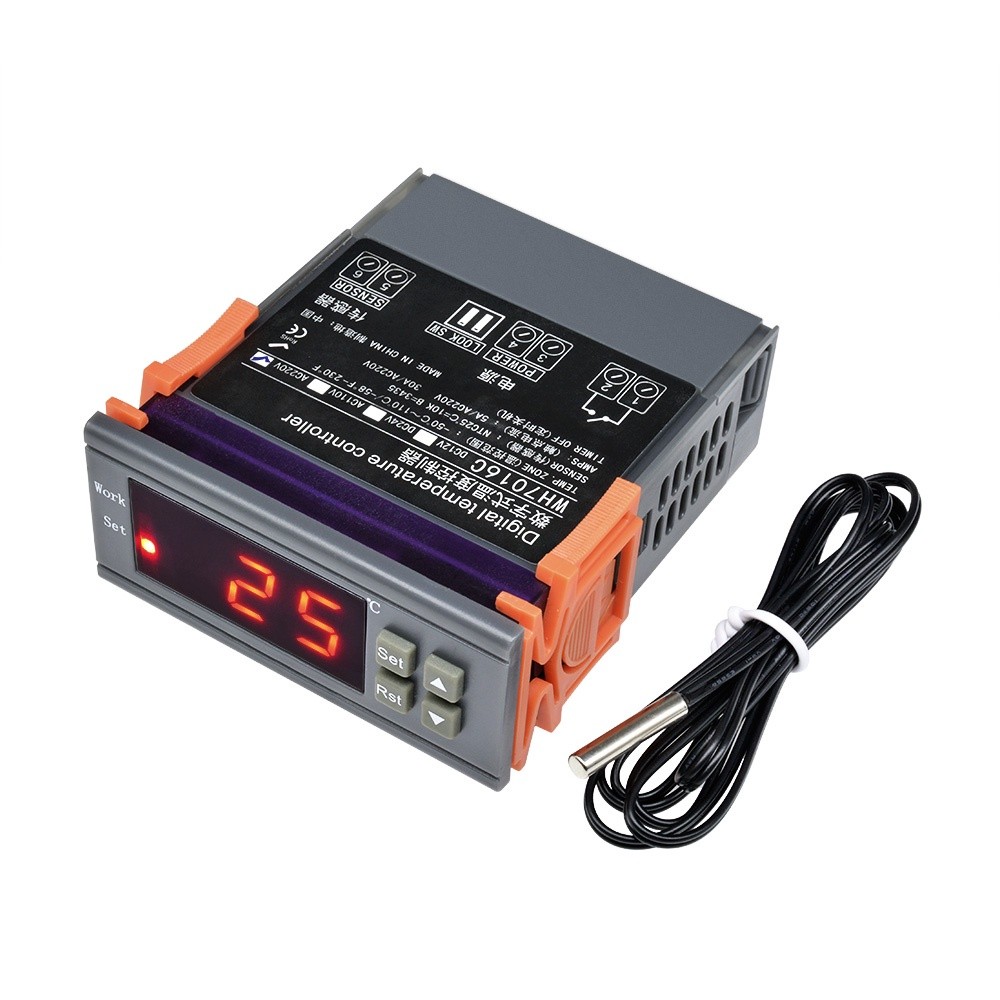 Wh7016c DC12V 24V AC220V LCD Digital Temperature Controller Thermostat -50 ~ 110℃