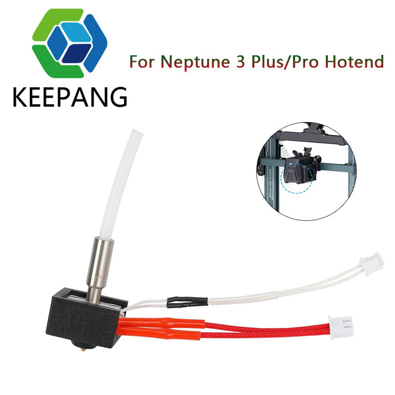 For Elegoo Neptune 3 Pro Hotend Set 24V 40W Heat Block Kit Heatbreak Thermistor Brass Nozzle for Nep