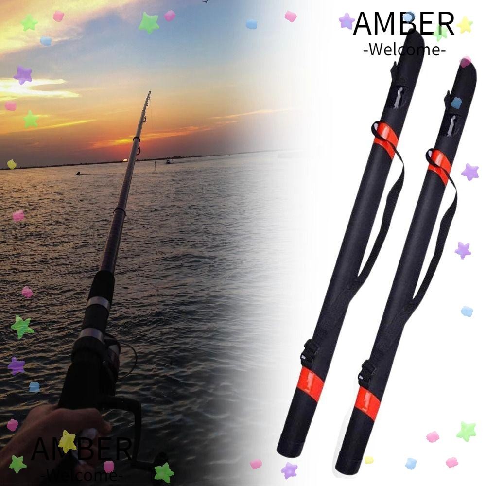 Amber กระเป๋าเก็บอุปกรณ์ตกปลา, กระเป๋าใส่คันเบ็ดอเนกประสงค์แบบพกพา, กระเป๋าใส่คันเบ็ดผ้าใบความจุขนาดใหญ่มัลติฟังก์ชั่นกลางแจ้ง