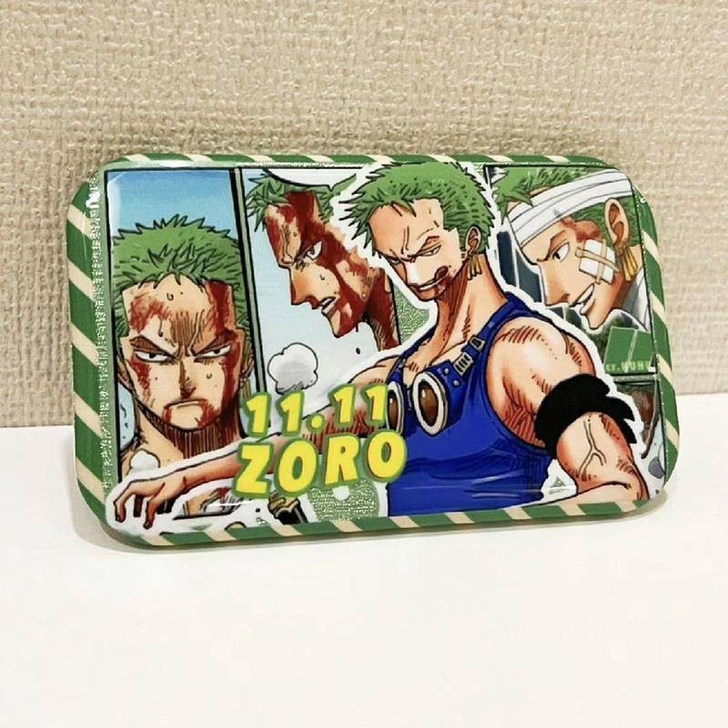 One Piece Glitter เข็มกลัดโลหะสี่เหลี่ยม – Luffy, Zoro, Sanji, Ace เข็มกลัดสะสมสําหรับ Itabag ตกแต่ง