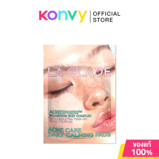 LA GLACE Pads Travel Size 21 Pads ลากลาส โทนเนอร์แพดแบบพกพา (Acne Care Daily Calming/Daily Moisturizing)