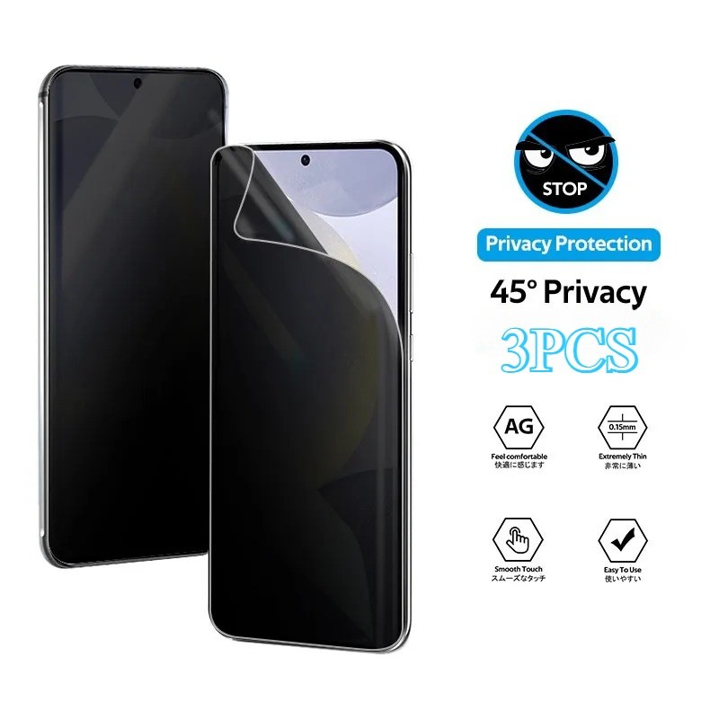 3pcs Anti Spy ความเป็นส่วนตัว HD Clear Hydrogel ฟิล์มสําหรับ Samsung Galaxy C55 A82 A73 A72 A71 A70 