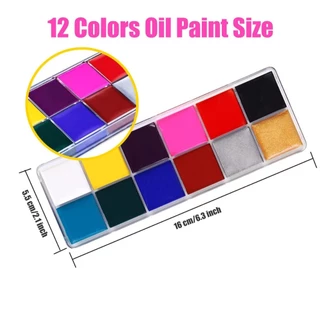 ชุดสีเพ้นท์หน้า 12 สี ปาร์ตี้แฟนซีสีเพ้นท์หน้าปาร์ตี้แฟนซี สีเพ้นท์หน้า ฟรี2แปรงสำหรับแต่ละคำสั่งซื้อ