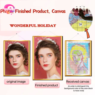 PPhoto Custom Cross Stitch เย็บปักถักร้อยชุด 11CT นิเวศวิทยาด้ายฝ้ายภาพวาด DIY เย็บปักถักร้อย DMC ชุดพิมพ์บน Canva