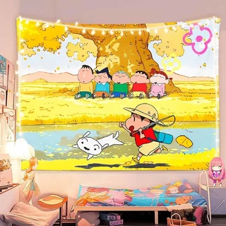 จัดส่งจากไทย] ผ้าพื้นหลัง Agirl Crayon Shin-chan ผ้าแขวนการ์ตูนอนิเมะสองมิติ น่ารัก ตกแต่งห้องนอนวันเกิด