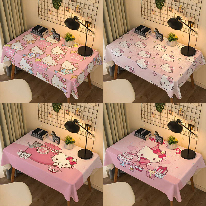 ผ้าปูโต๊ะ Hello Kitty การ์ตูนน่ารัก สำหรับห้องนอนหอพัก ผ้ากันฝุ่น